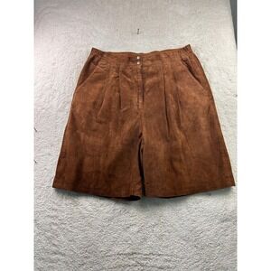 Vintage Diana Marco Shorts Womens‎ 20 Leather Suede Pleated High Rise Lined 90s